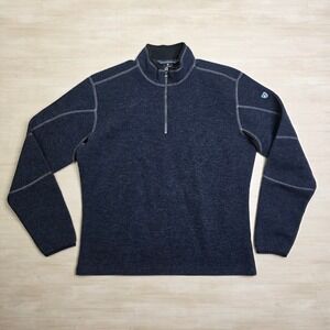 Kuhl Revel 1/4 Zip Pullover Mens XL ThermoKore Navy Charcoal Heather Fleece